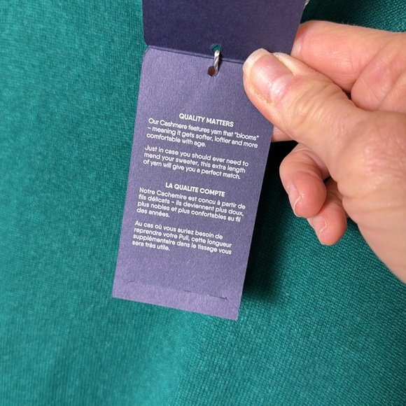 Lands' End NWT Teal Green Men's V-Neck Cashmere Sweater Size Large - Picture 7 of 11